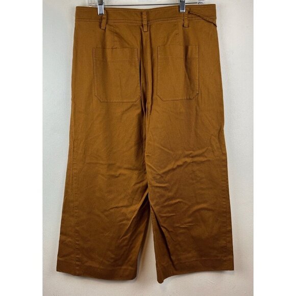 Vince Tie Waist Culotte Size 12 Color Teakwood New $265 - Picture 11 of 16